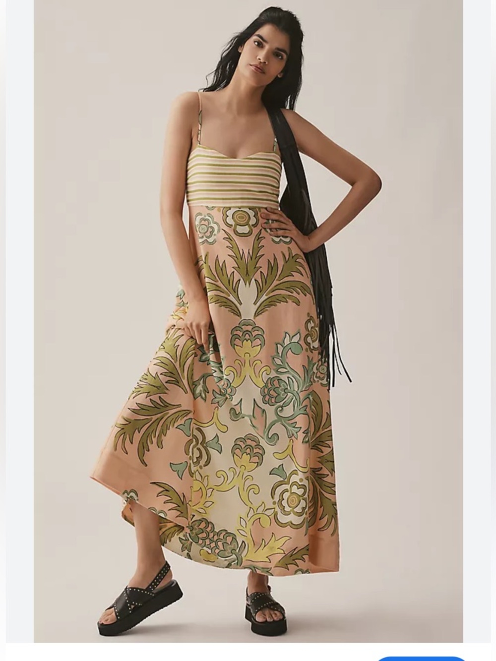 Lucia Linen Blend Maxi Dress from La Maise